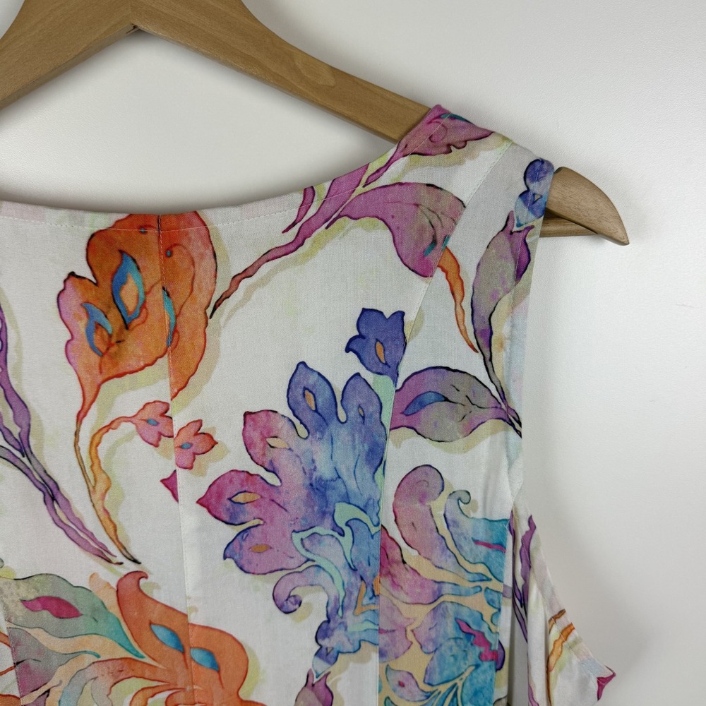 Soft Surroundings Floral Watercolor Flourish Maxi Dress XL Multicolor Flowy - Picture 6 of 12